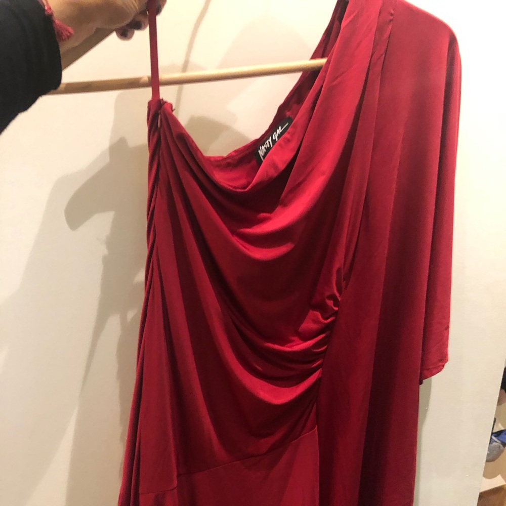 Nasty Gal One Shoulder Red Dress NEW NEVER WORN
